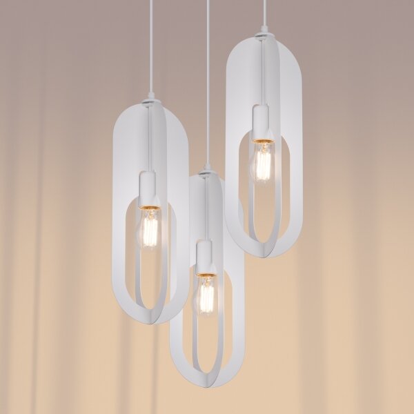 Sollux SL.1361 - Lampadario a sospensione con filo NICUS 3xE27/15W/230V bianco
