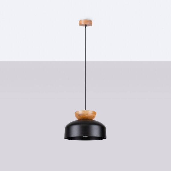 Sollux SL.1351 - Lampadario a sospensione con filo MARION 1xE27/15W/230V diametro 29,5 cm nero
