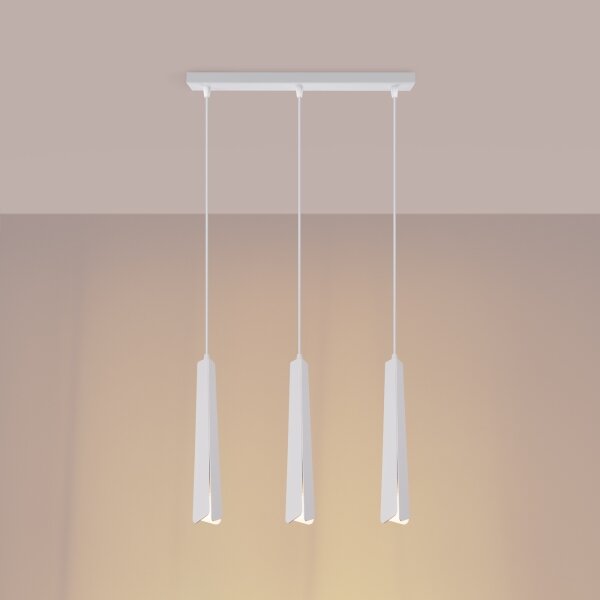 Sollux SL.1399 - Lampadario a sospensione con filo PRYSM 3xG9/8W/230V bianco
