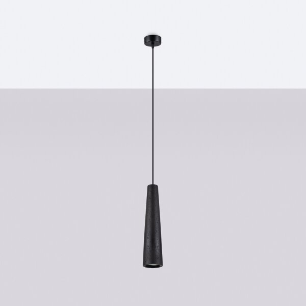 Sollux SL.1355 - Lampadario a sospensione con filo ELECTRA 1xGU10/10W/230V calcestruzzo/nero