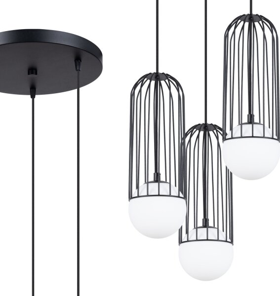 Sollux SL.1336 - Lampadario a sospensione con filo BRINA 3xG9/8W/230V nero