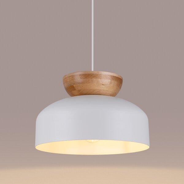 Sollux SL.1350 - Lampadario a sospensione con filo MARION 1xE27/15W/230V diametro 29,5 cm bianco
