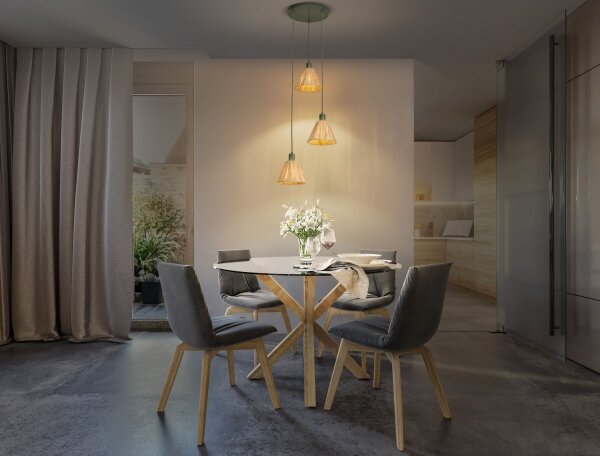 Ledvance - Lampadario a sospensione con filo DECOR RAFFIA 3xE27/15W/230V bastone di rafia