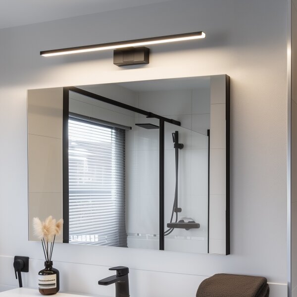 Aigostar - Illuminazione per specchio da bagno LED/12W/230V 4000K 60 cm IP44 nero