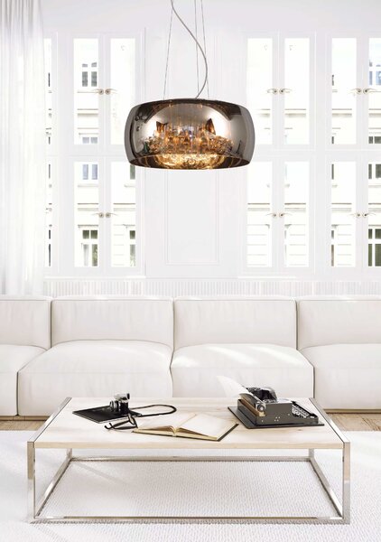 Lucide Lampada a sospensione grande in metallo moderna e diffusore in vetro rotondo - Pearl