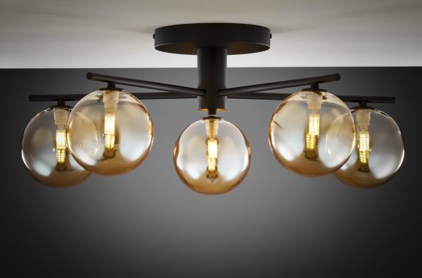 Jupiter 2047 - Lampadario a plafone PRATO 5xG9/10W/230V nero/beige