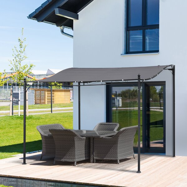 Outsunny Gazebo da giardino con Tenda, Pergola da Esterno e Terrazzo, 3x3 m, Grigia | Aosom Italy