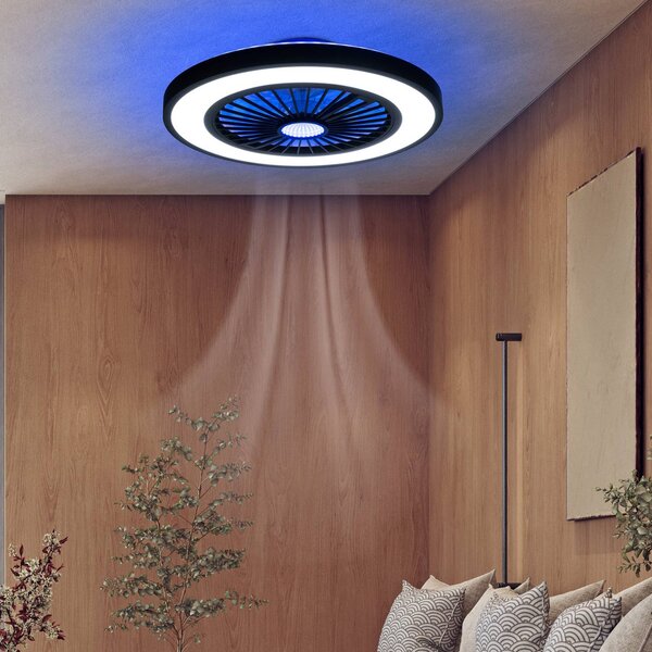 Näve Ventilatore da soffitto a LED con luce Arioso, silenzioso, Ø 54 cm, CCT