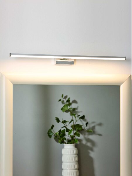 Lucide Applique da parete grande da bagno con struttura in alluminio e diffusore a LED - Onno