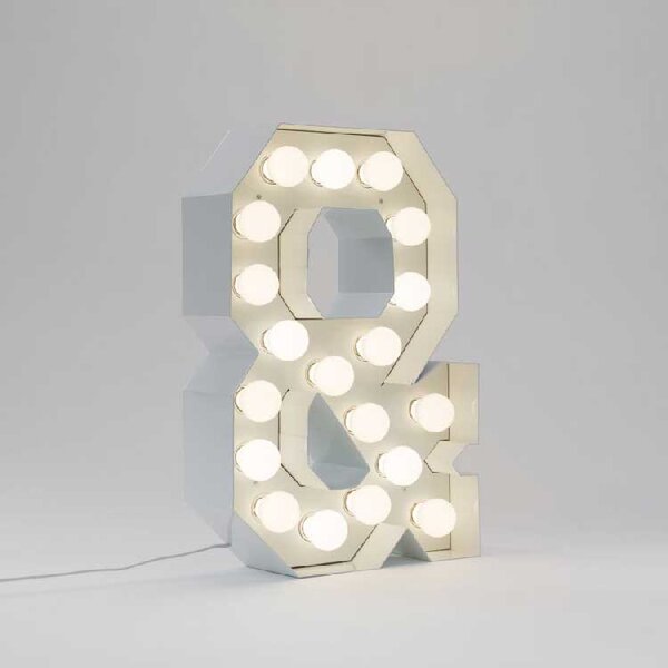 Seletti Lampada da terra di design con lettera luminosa a LED carattere "&" - Vegaz