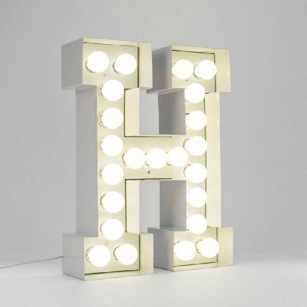Seletti Lampada da terra di design con lettera luminosa a LED carattere "H" - Vegaz