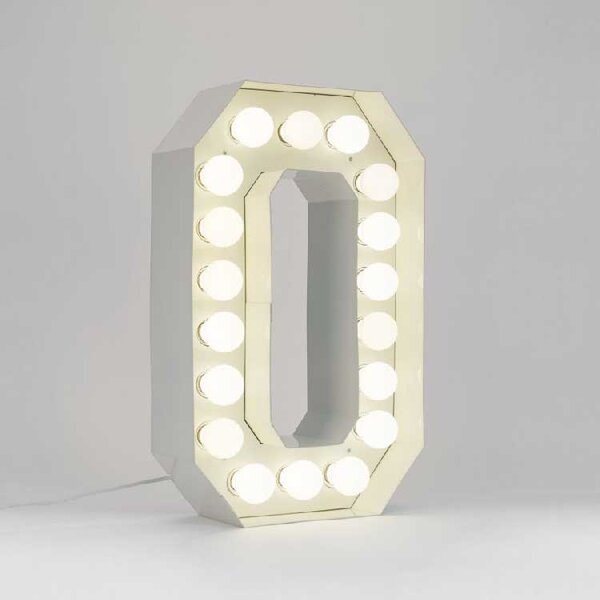 Seletti Lampada da terra di design con lettera luminosa a LED carattere "O" - Vegaz