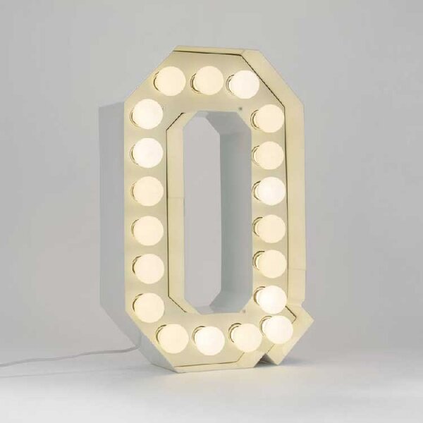 Seletti Lampada da terra di design con lettera luminosa a LED carattere "Q" - Vegaz