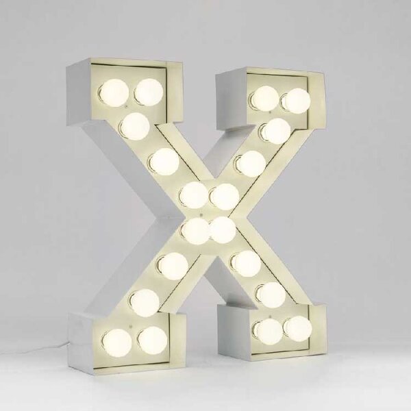Seletti Lampada da terra di design con lettera luminosa a LED carattere "X" - Vegaz