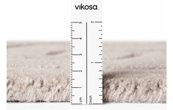 Tappeto rotondo grigio chiaro in lana tessuto a mano ø 200 cm Arcura – Vikosa
