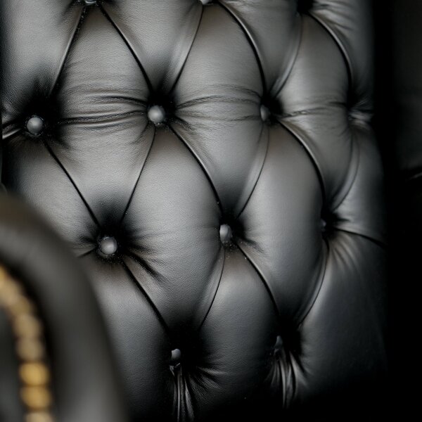 Poltrona Presidenziale Oxford Chesterfield Deluxe Pelle Primo Fiore Premium - Base in Legno