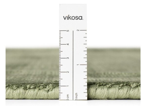 Tappeto verde in viscosa tessuto a mano 160x230 cm Noemi – Vikosa