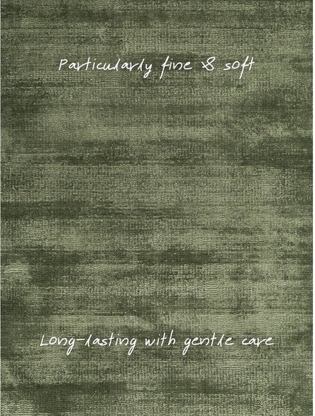 Tappeto verde in viscosa tessuto a mano 160x230 cm Noemi – Vikosa