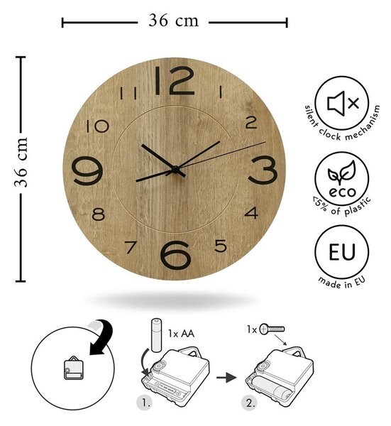 Orologio da parete ø 36 cm Hugo – Styler