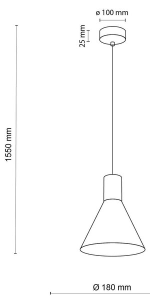 TK Lighting Lampada a sospensione Jump, nera, Ø 20 cm
