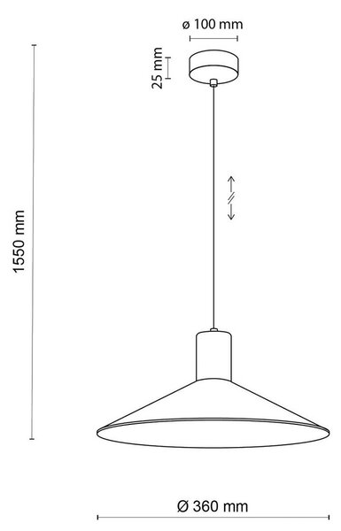 TK Lighting Lampada a sospensione Jump, nera, Ø 36 cm