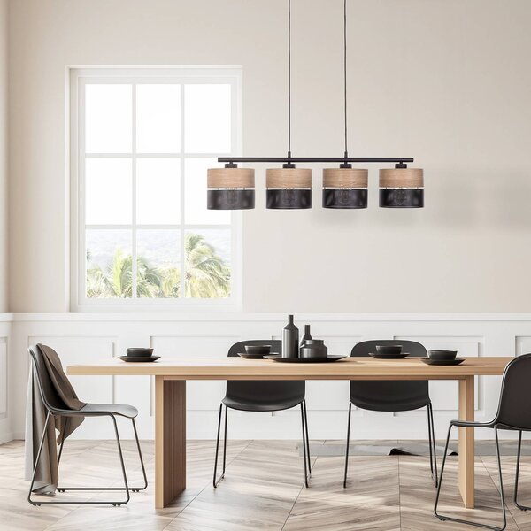 Lampada a sospensione Nicol TK Lighting, dimmerabile, Legno chiaro, Soggiorno / Sala da pranzo, Moderno, Lampada a sospensione
