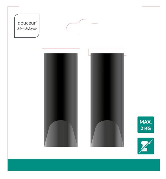 Set di ganci da appendere color nero opaco in metallo 2 pz Fixeo – douceur d'intérieur
