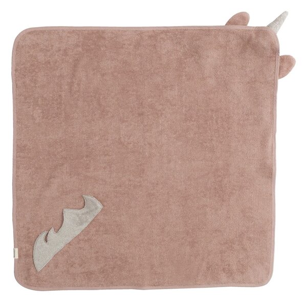 Asciugamano per neonati in cotone rosa con cappuccio 75x75 cm Unicorn - Kindsgut