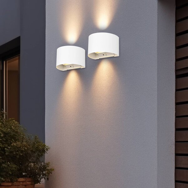 Reality Leuchten Applique da esterno a LED Talent, bianco, larghezza 16 cm, sensore