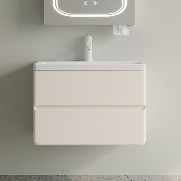 Mobile bagno 60 cm lavabo integrato e specchio contenitore | KAM-SM60 - KAMALU