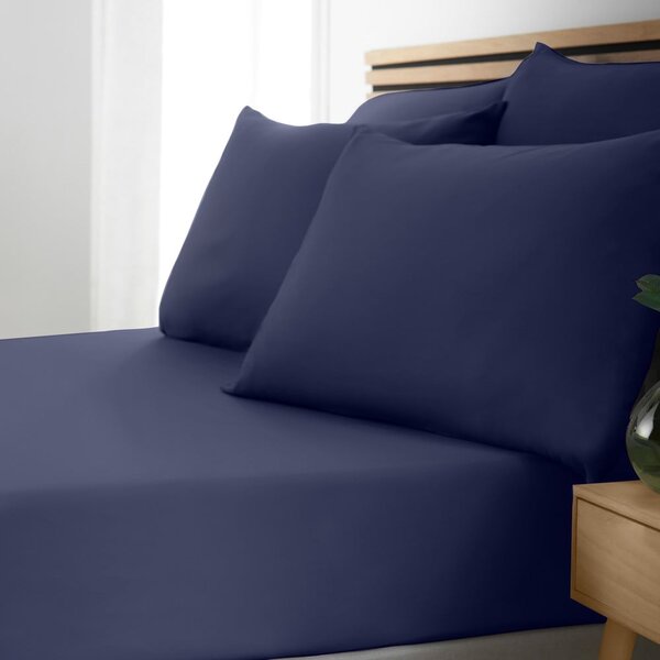 Lenzuolo con angoli blu scuro in microfibra 185x200 cm So Soft Easy Iron – Catherine Lansfield
