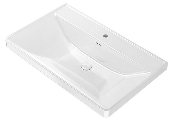 Mobile bagno 80 cm color bianco crema lavabo integrato | KAM-SM80 - KAMALU
