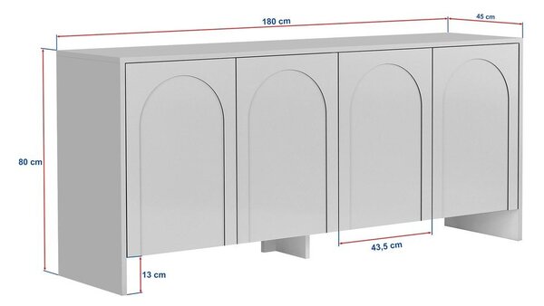 Credenza grigio tortora 180x80x45 cm Arlen – Kalune Design