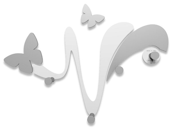 CalleaDesign Appendiabiti da Parete Farfalla Bianco
