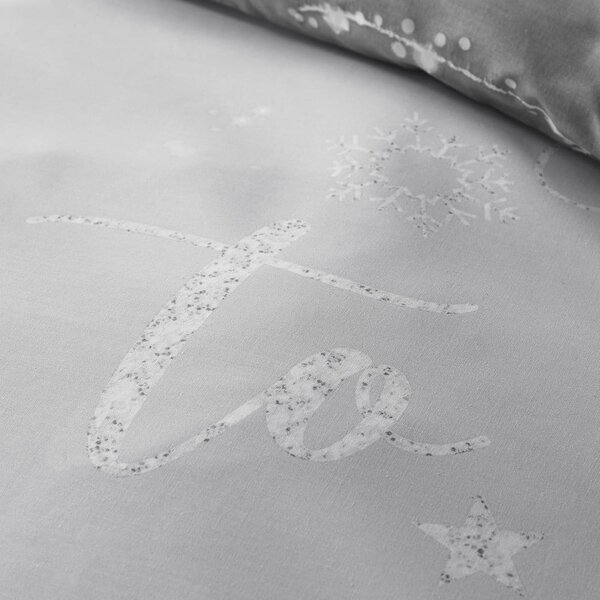 Biancheria da letto singola grigia 135x200 cm A Lot Like Christmas - Catherine Lansfield