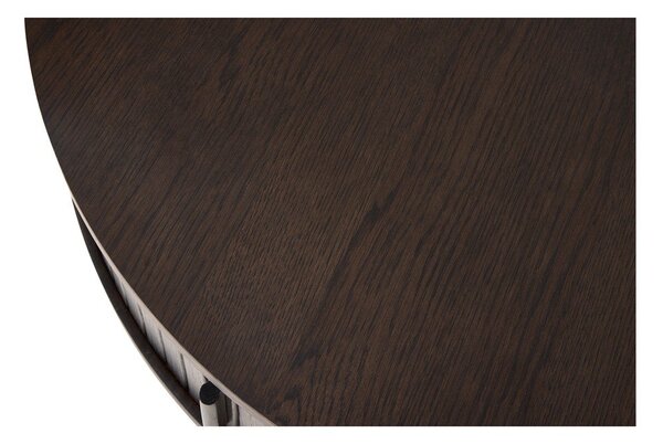 Tavolino da salotto rotondo colore naturale scuro con effetto rovere ø 85 cm Meta – Unique Furniture