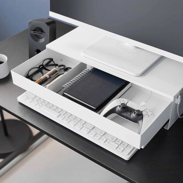Supporto per monitor bianco in metallo Tower – YAMAZAKI