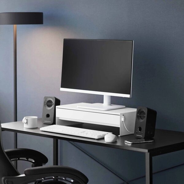 Supporto per monitor bianco in metallo Tower – YAMAZAKI
