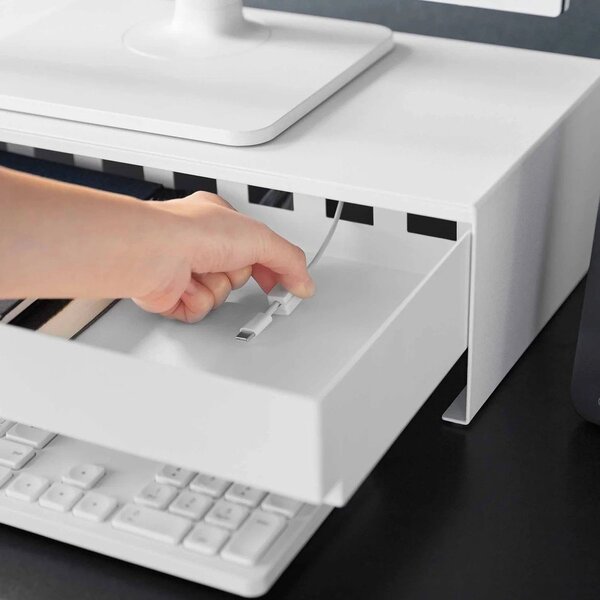 Supporto per monitor bianco in metallo Tower – YAMAZAKI