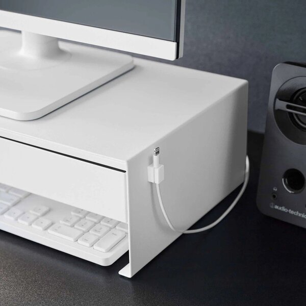 Supporto per monitor bianco in metallo Tower – YAMAZAKI