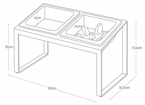 Set di ciotole con supporto in ceramica per animali domestici Nooks – YAMAZAKI