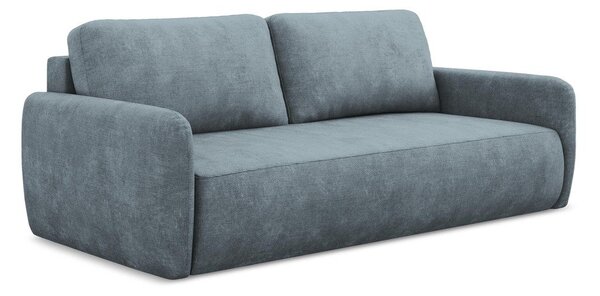Divano blu polveroso allungabile/con contenitore con rivestimento in ciniglia 218 cm Lilo – Makamii