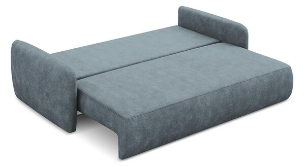 Divano blu polveroso allungabile/con contenitore con rivestimento in ciniglia 218 cm Lilo – Makamii