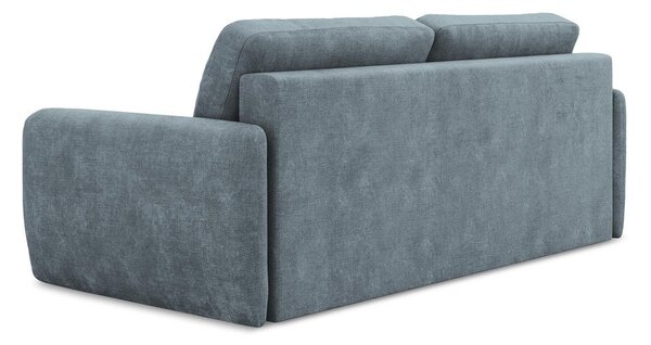 Divano blu polveroso allungabile/con contenitore con rivestimento in ciniglia 218 cm Lilo – Makamii