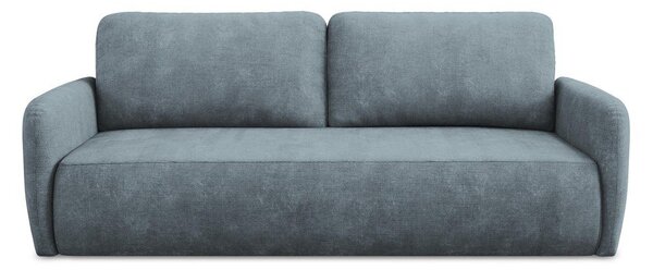 Divano blu polveroso allungabile/con contenitore con rivestimento in ciniglia 218 cm Lilo – Makamii