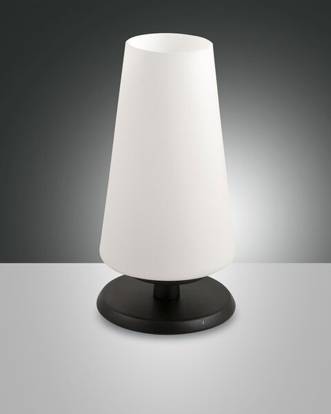 Lampada comodino moderna in vetro con paralume bianco BRISTON