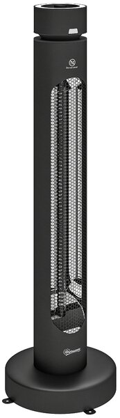 Outsunny Stufa Elettrica A Infrarossi Oscillante 2000W Con Telecomando, Nera | Aosom Italy