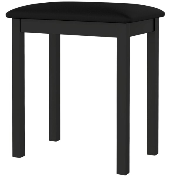 HOMCOM Sgabello per Pianoforte con Gambe in Legno di Caucciù, Seduta Imbottita, Rivestimento in Finta Pelle PU, Nero | Aosom Italy