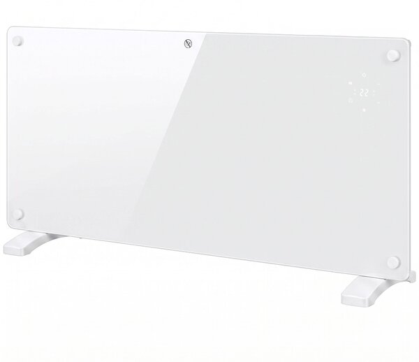 HOMCOM Stufa Elettrica 2000W Termoconvettore Elettrica da Parete e Terra, Compatibile con Alexa e Google Home, Bianco | Aosom Italy