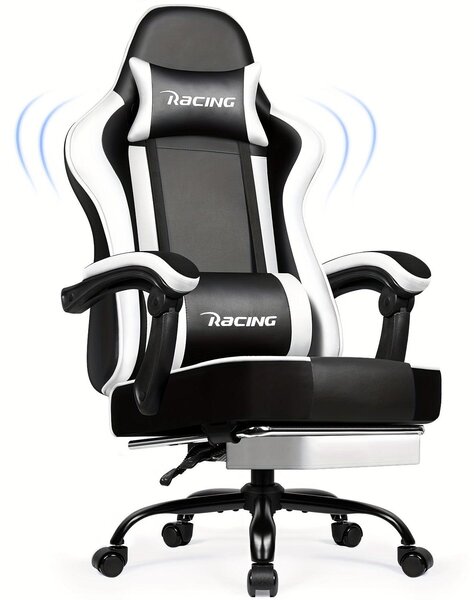 Sedia da gaming - Sedia per videogiochi - Sedia da gaming con poggiapiedi - Sedia da gaming con supporto lombare regolabile